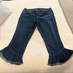 Lane Bryant ruffle crop jeans